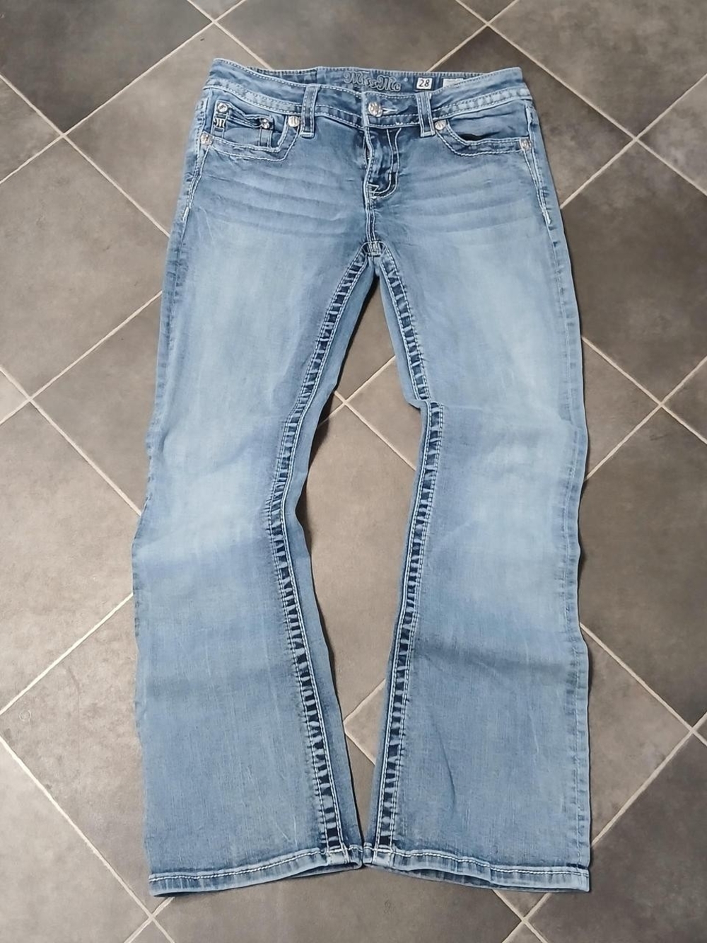 Miss Me Size 28 Light Blue Bootcut Jeans